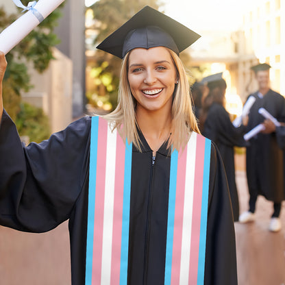 Blue Pink White Pride All Over Polyester Graduation Stole