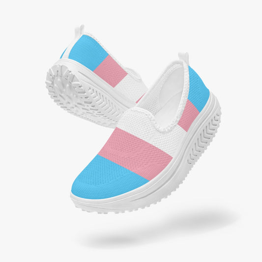 Blue Pink White All-Over Pride Mesh Rocking Sneakers