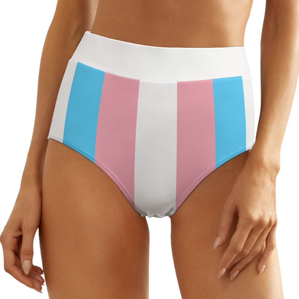 Trans Coloured Pride Black Statement High-Waist Knickers