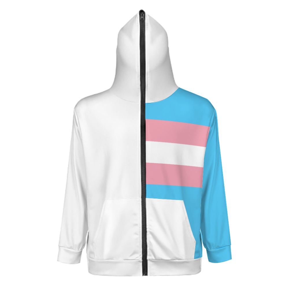 Teen Pride Full-Zip-Up Causal Long-Sleeved Hoodies