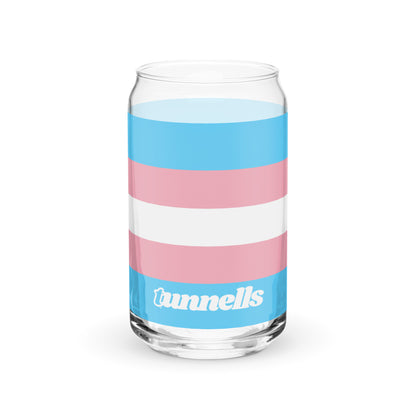 Blue Pink White Pride Soda Can-Shaped Glass