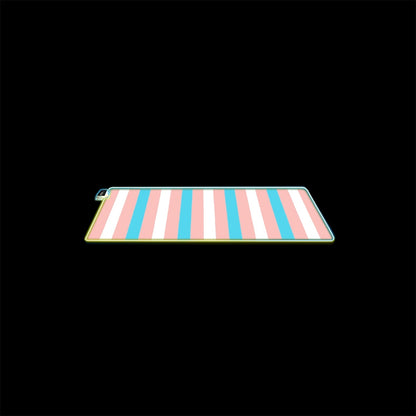 Blue Pink White Pride Candy Striped Transparent LED Gaming Pad