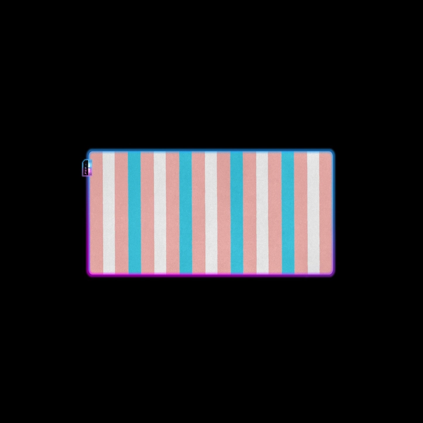 Blue Pink White Pride Candy Striped Transparent LED Gaming Pad