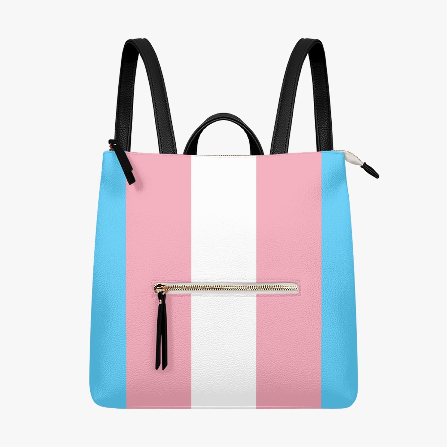 Blue Pink White All-Over Pride Casual Vegan Leather Backpack