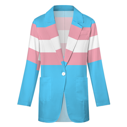 Custom Blue Pink White Pride Blazer