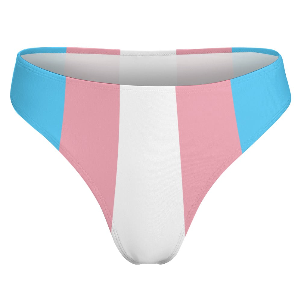 Blue Pink White T-Back Tucking Knickers