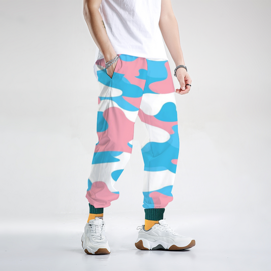 S-8XL Blue Pink White Pride Camo Baggy Jogger Pants