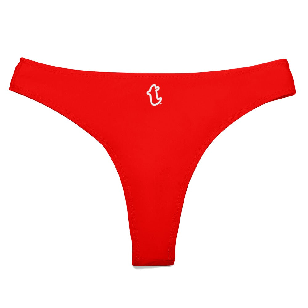 Red Ruby Ice Silk T-Back Tucking Knickers