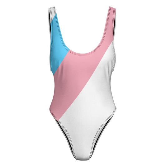 XS-XXL Teen Pride Scoop Fronted High Leg Swimsuit