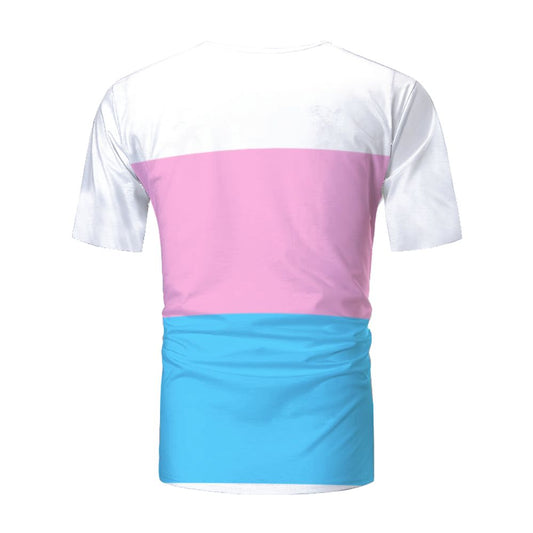 M-3XL Blue Pink White Pride V-neck Short-Sleeve Boyfriend T-Shirt