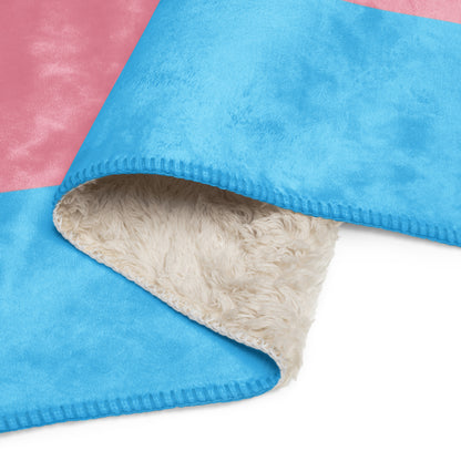 Blue Pink White Pride Sherpa Fleece Blanket