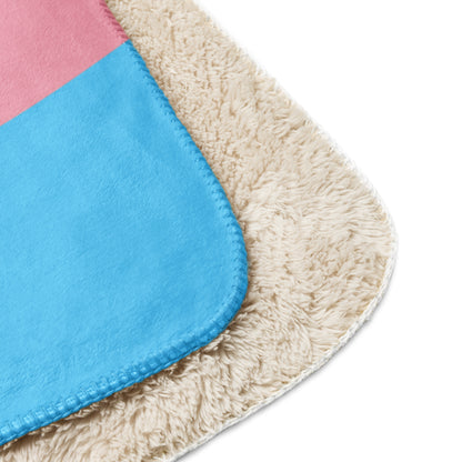 Blue Pink White Pride Sherpa Fleece Blanket