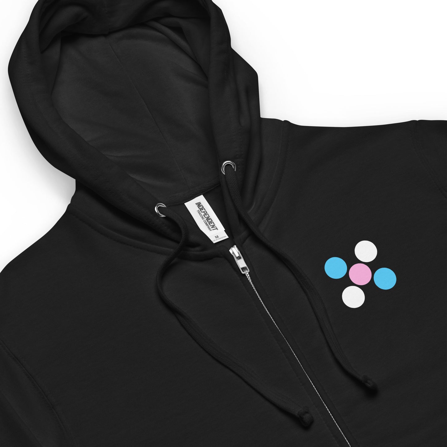 Blue Pink White Pride 'Five Dots' Fleece Zip-Up Hoodie