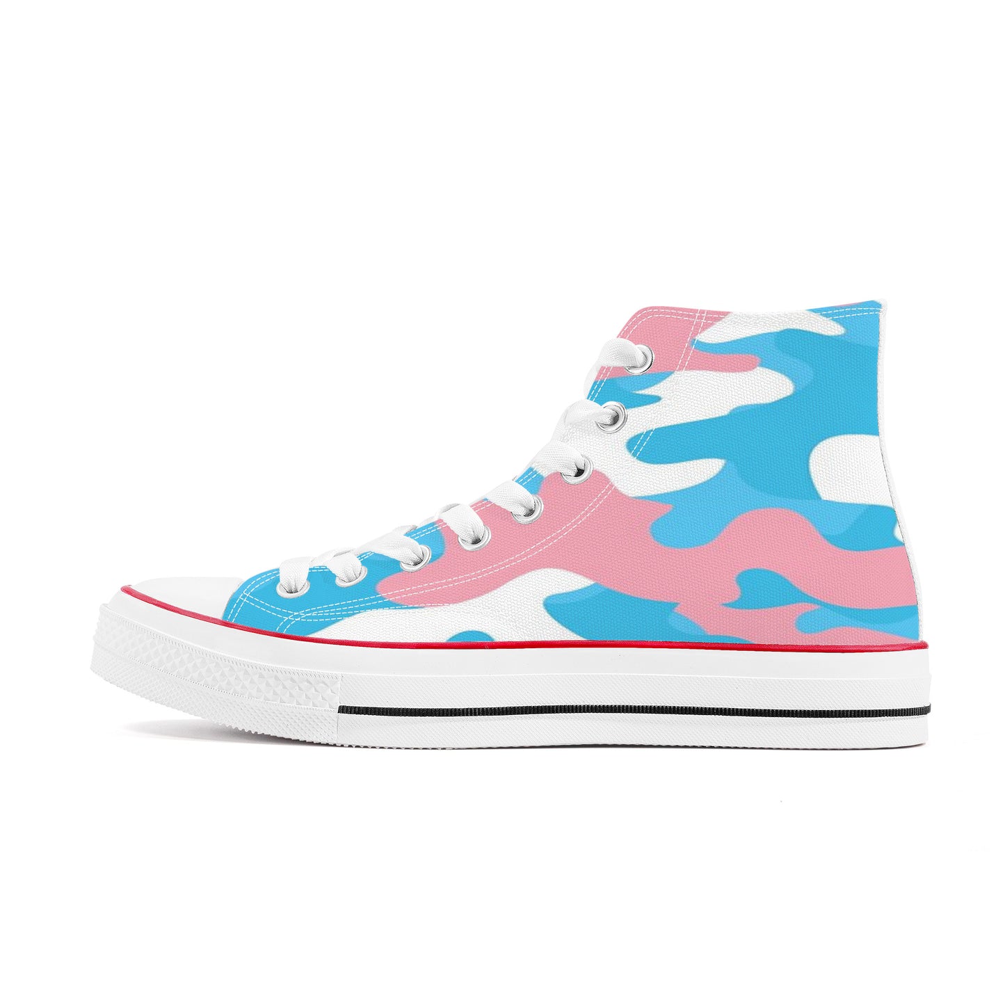 Blue Pink White Pride Camouflage Canvas High-Top Sneakers
