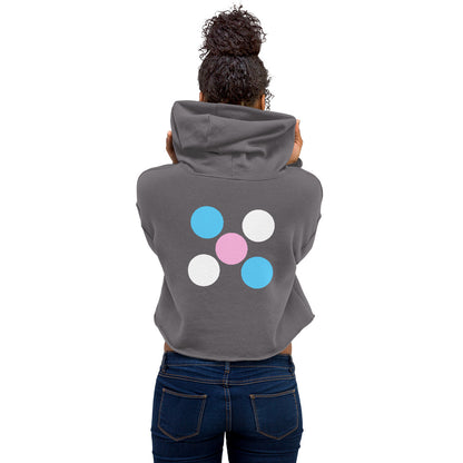 Blue Pink White 'Pride Five Dots' Cropped Hoodie