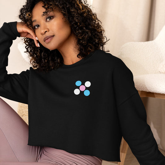 Blue Pink White Pride 'Five Dots' Black Cropped Sweat-Top