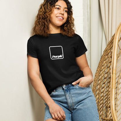 Teen Purple Label Vegan Beauty Care Logo Black High-Waisted T-Shirt