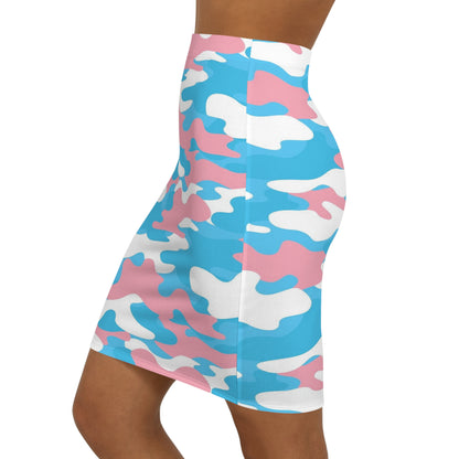 Teen Blue Pink White Pride Camouflage Bodyform Skirt