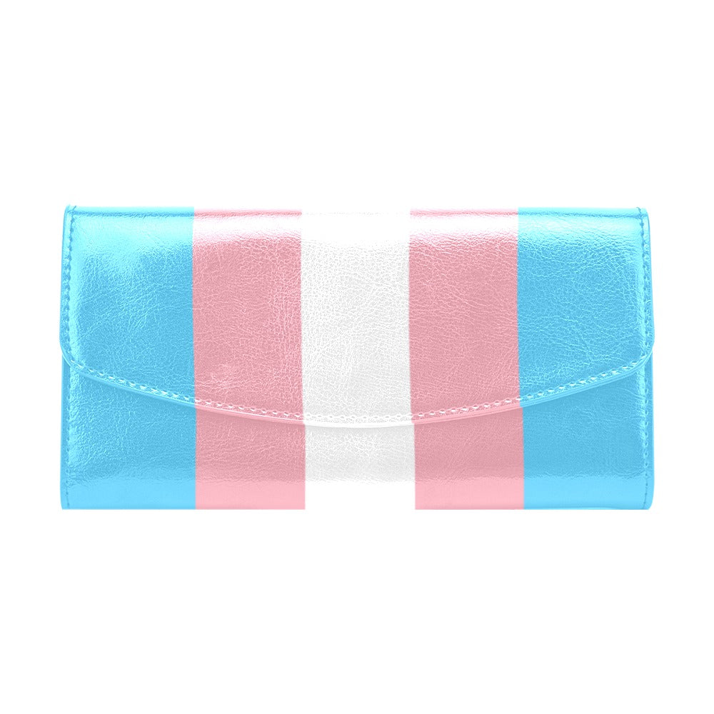 Blue Pink White All Over Pride Vegan Leather Flap Purse