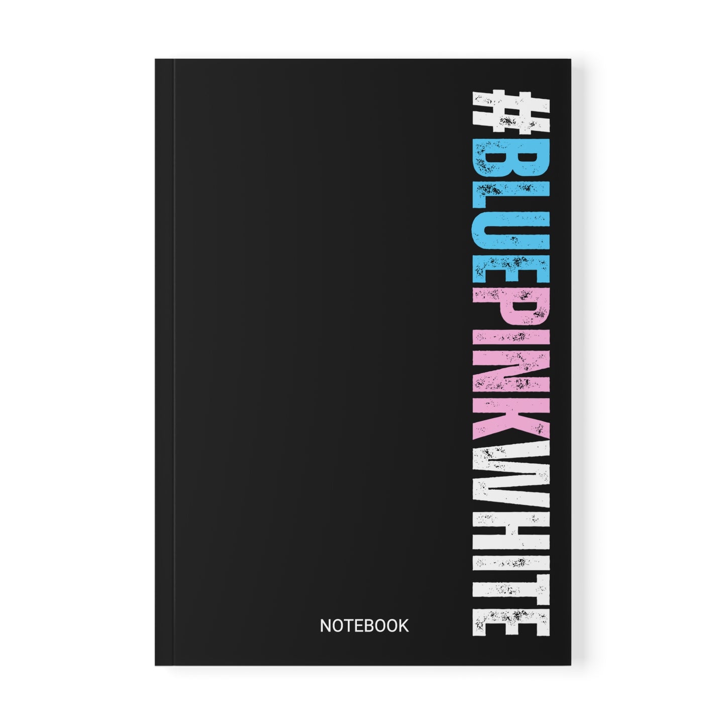 Blue Pink White #BLUEPINKWHITE Series Black Softcover Notebook, A5