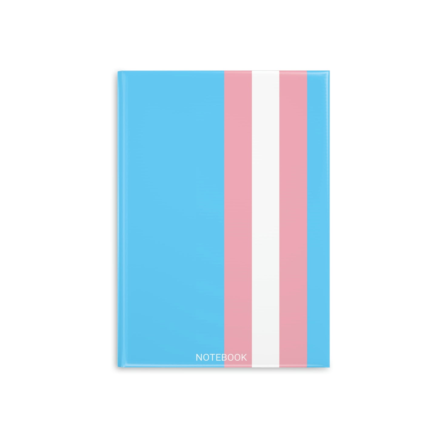 Blue Pink White Trans Pride All Over Puffy Cover Notebook