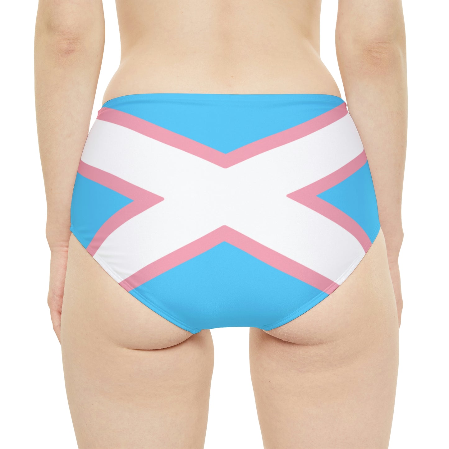 Blue Pink White Saltire 70's Schoolgirl Hipster Tuck