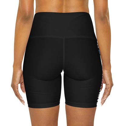 Blue Pink White #BLUEPINKWHITE Series Black High Waisted Yoga Shorts