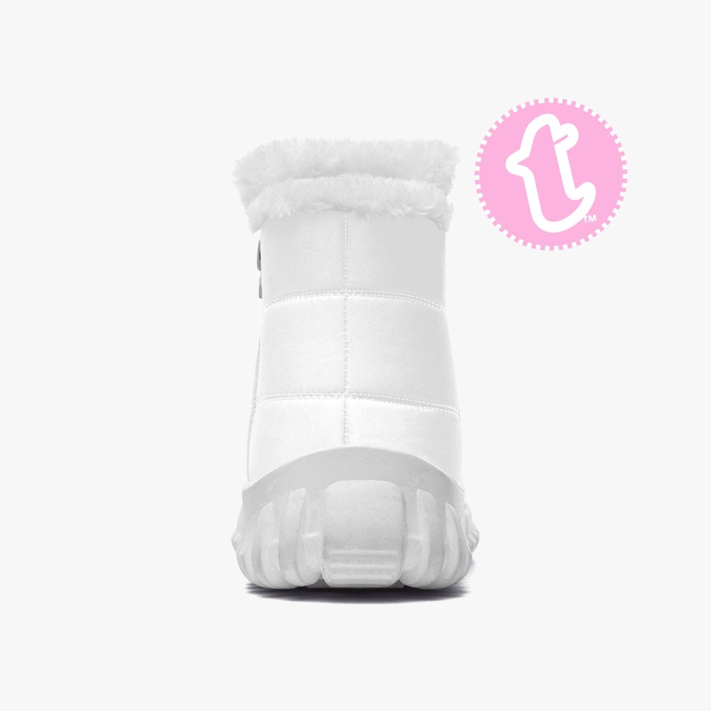 Blue Pink White Pride Candystripe White Fleece Fur-Lined Zipper Up Winter Boots