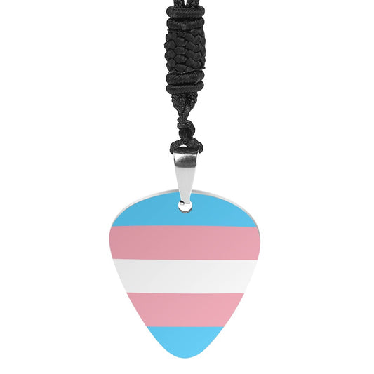 Titanium Steel Guitar Pick Pendant Necklace