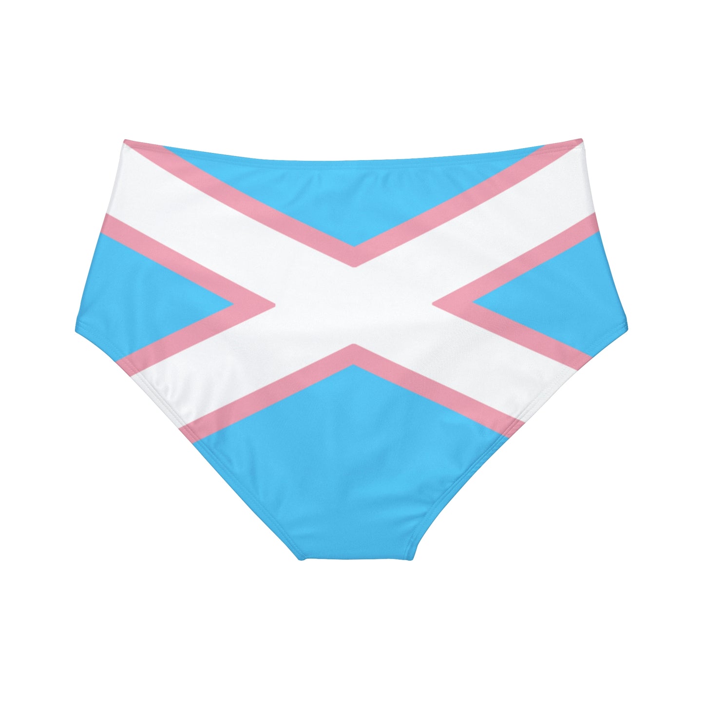 Blue Pink White Saltire 70's Schoolgirl Hipster Tuck