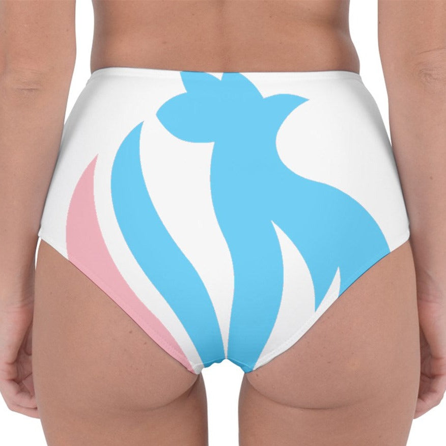 Plus Size Blue Pink White Pride Le Coq Transgenre Reversible Sassy High-Waist Short Twerking Tuck
