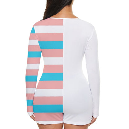 Teen-Plus Size Blue Pink White Candy Stripe White Short Romper