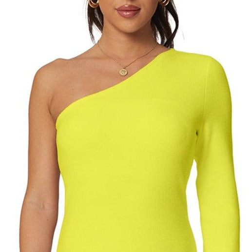 XS - 5XL Lemon Popsicle Femboy Long-Sleeve One Shoulder Mini Dress