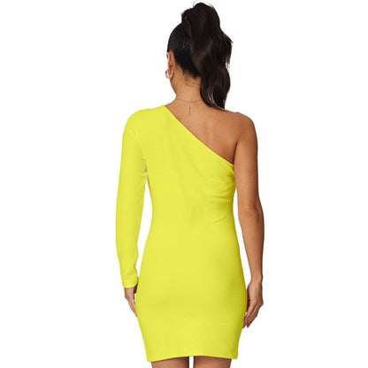 XS - 5XL Lemon Popsicle Femboy Long-Sleeve One Shoulder Mini Dress