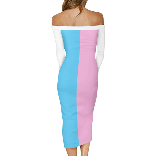 Women's Long Sleeve Off The Shoulder Lady Dress