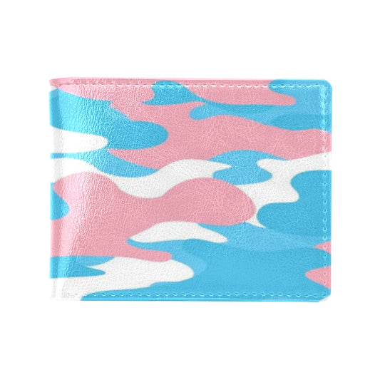 Blue Pink White All Over Pride Vegan Leather ID Card Wallet