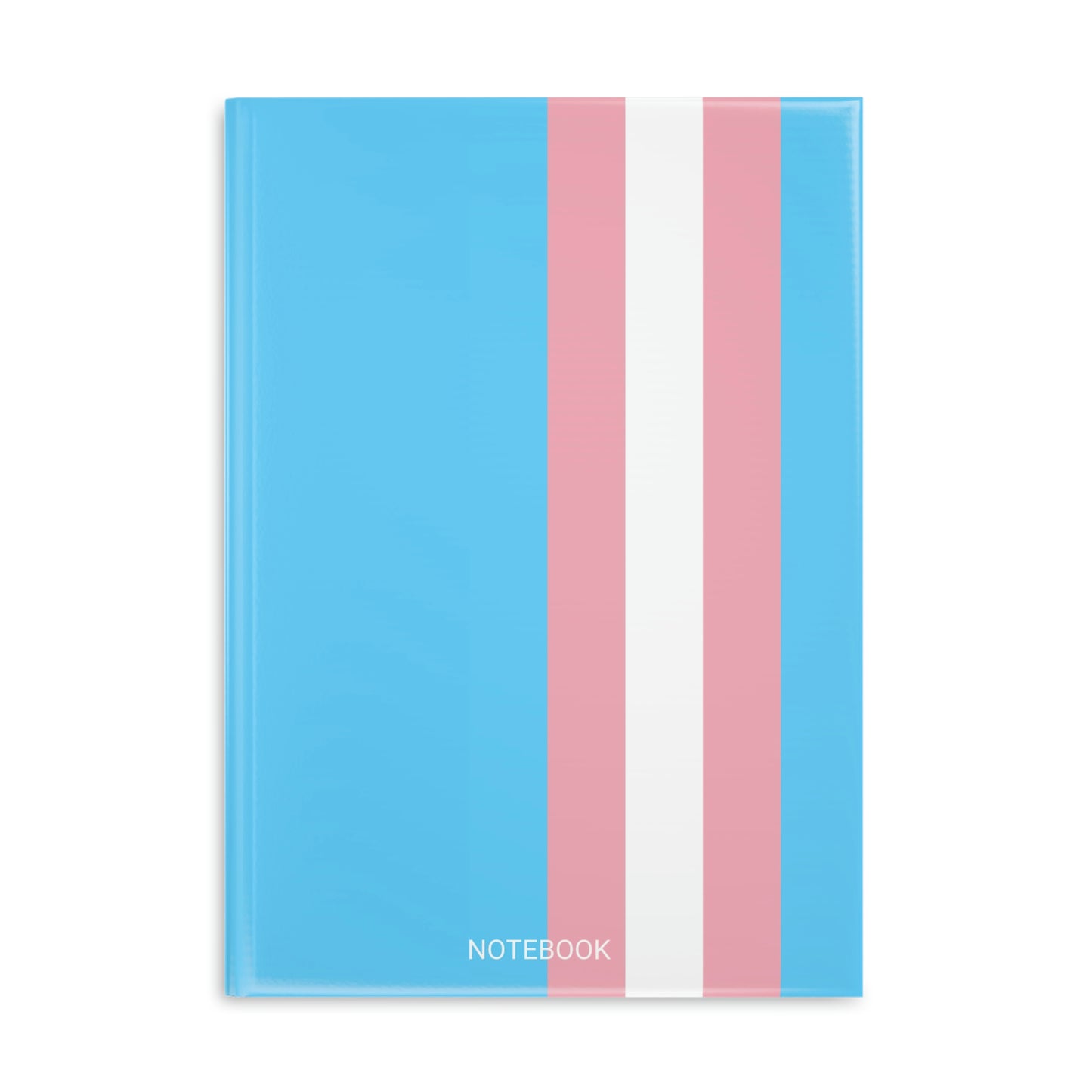 Blue Pink White Trans Pride All Over Puffy Cover Notebook