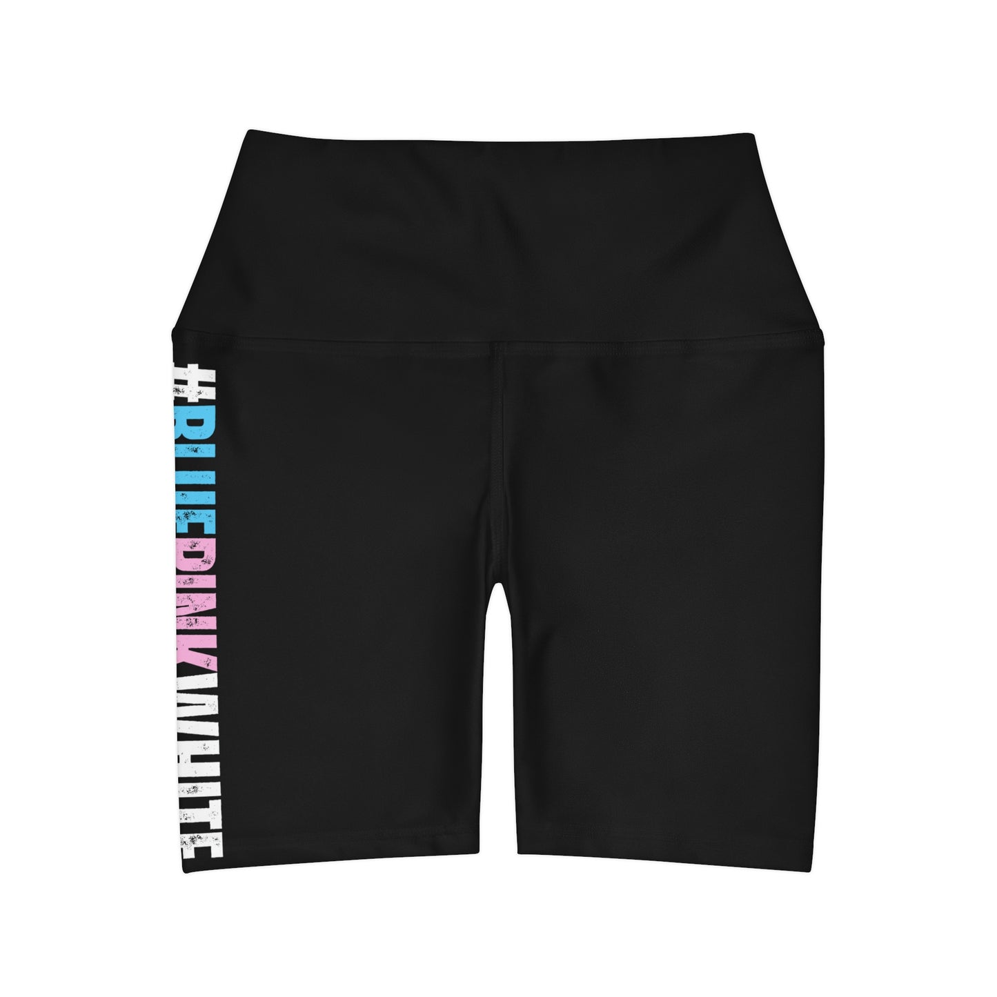 Blue Pink White #BLUEPINKWHITE Series Black High Waisted Yoga Shorts