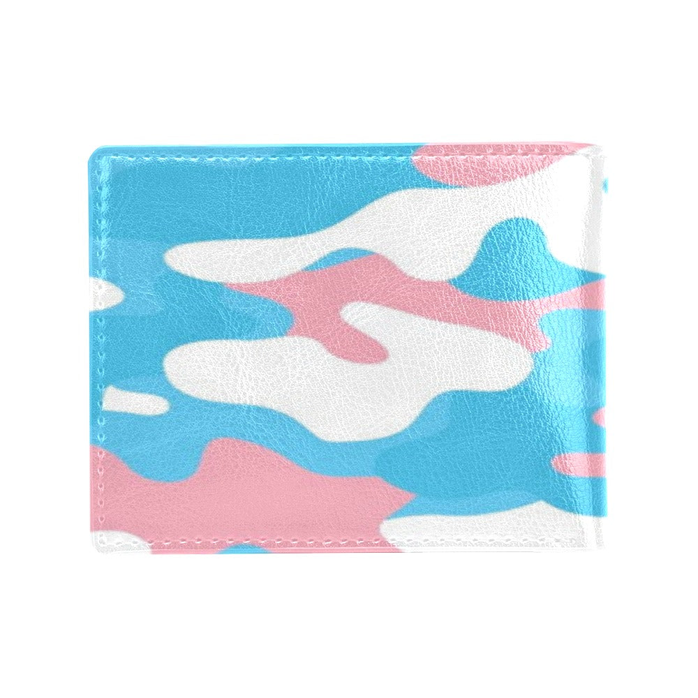 Blue Pink White All Over Pride Vegan Leather ID Card Wallet
