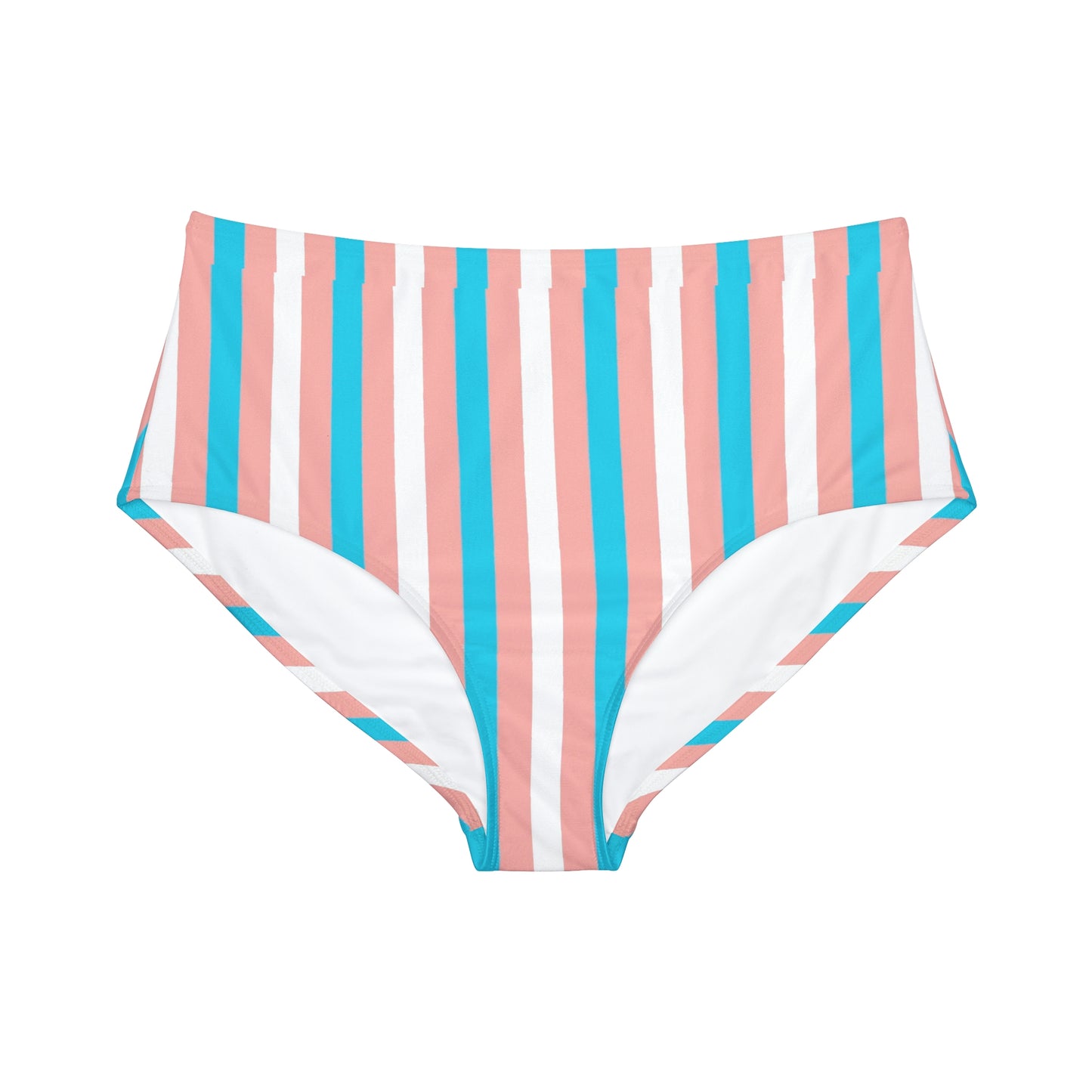 Blue Pink White Candy Striped 70's Schoolgirl Hipster Tuck