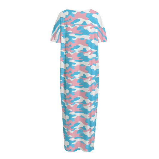 S-5XL Blue Pink White Pride  Camouflage Long T-Shirt Style Nightdress