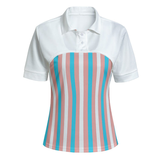 Plus Size All-Over Pride Candy Shirt White 2Pcs Polo T-Shirt