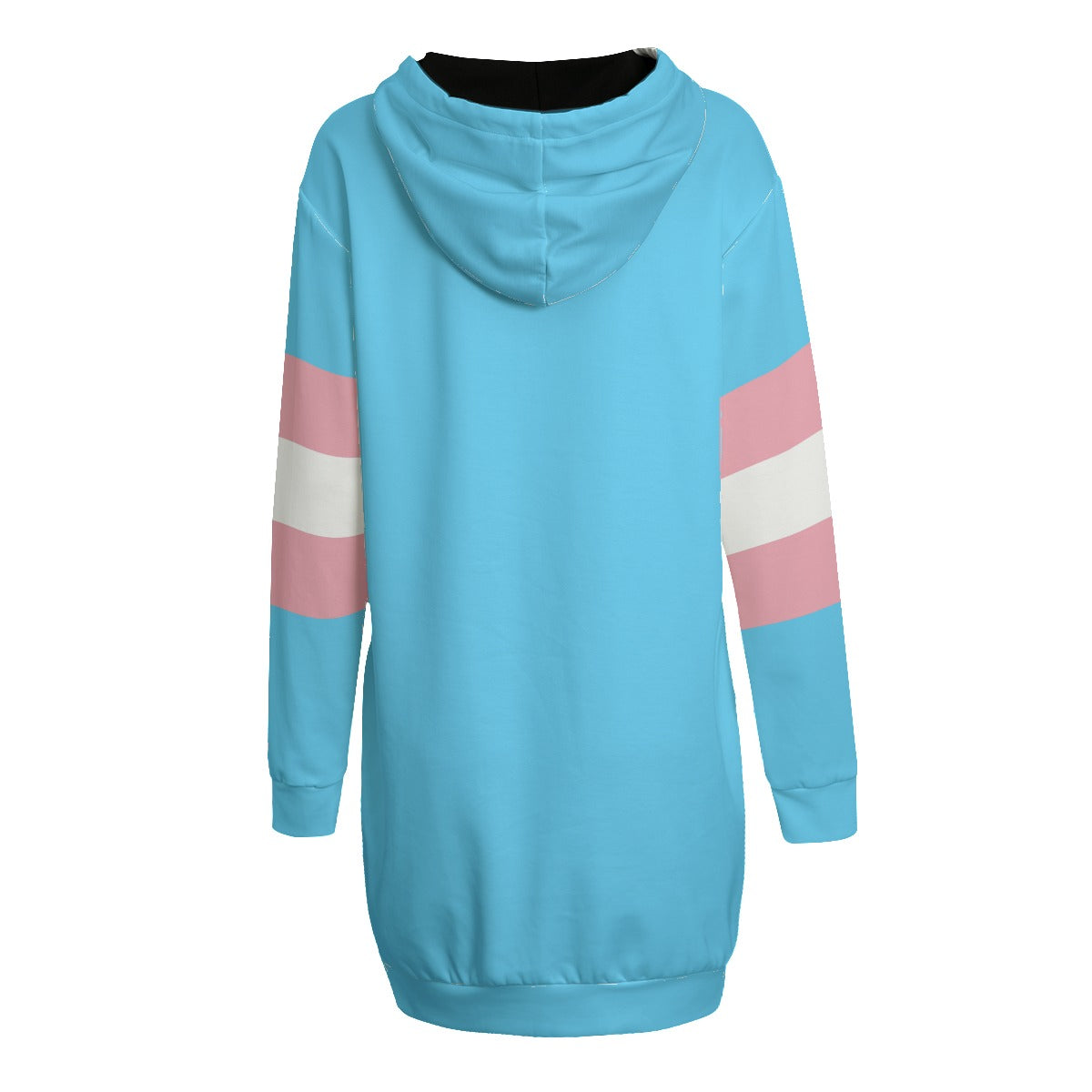 Blue Pink White All Over Transgender Pride Long Hoodie