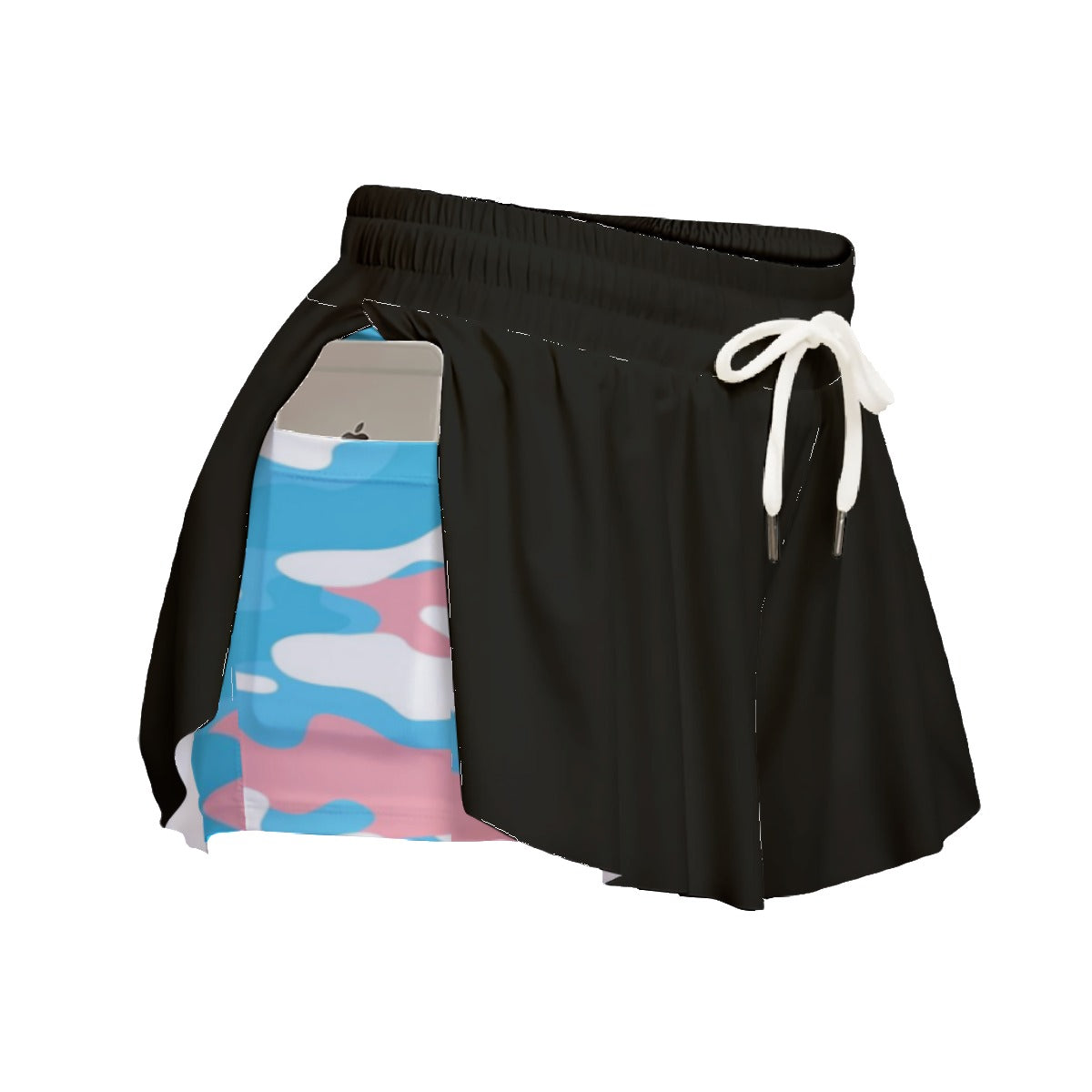 Blue Pink White Pride Camouflage Inner Black Fitness Sport Culottes