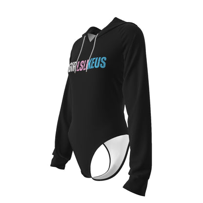 Teen #GIRLSLIKEUS hashtag Hooded Bodysuit