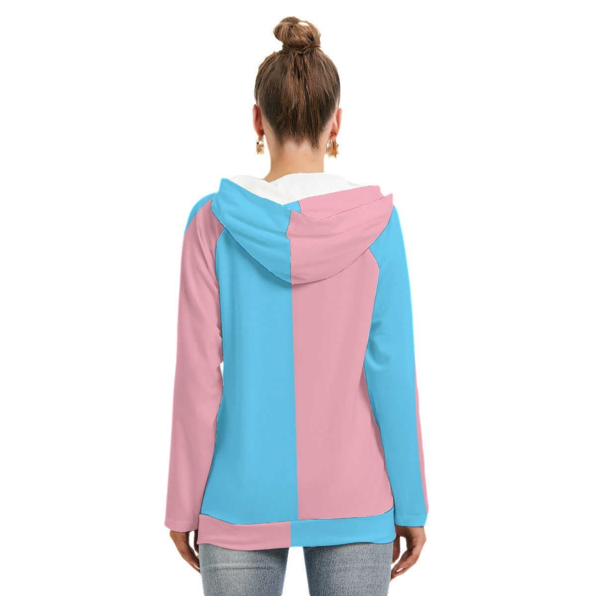 Plus Size All Over Trans Paris Pride Double Hooded Hoodie