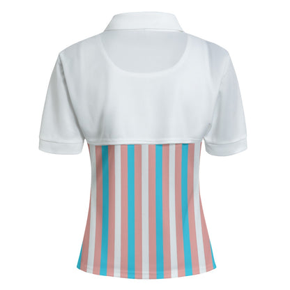 Plus Size All-Over Pride Candy Shirt White 2Pcs Polo T-Shirt