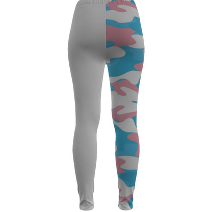 Trans Coloured Trans Pride Camouflage/White Ripped Street Leggings