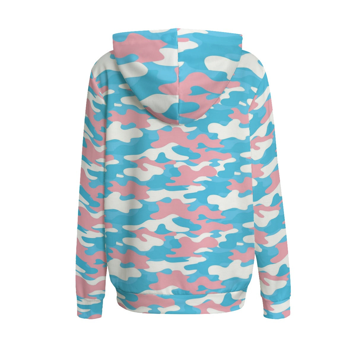Plus Size Blue Pink White All Over Pride Camouflage Pullover Hoodie
