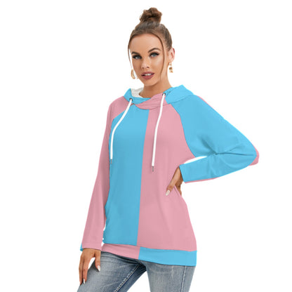 Plus Size All Over Trans Paris Pride Double Hooded Hoodie